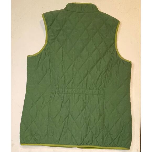 Coldwater Creek Green Quilted Zip Vest Women’s XL EUC Slash & Interior Pockets - Picture 7 of 10